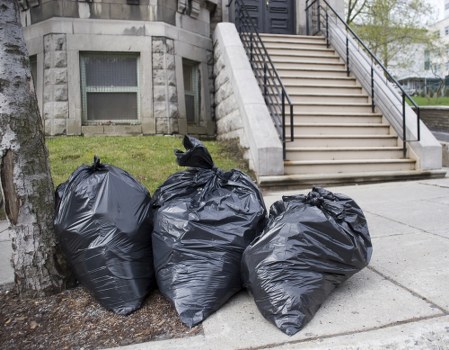 Professional waste clearance service in action