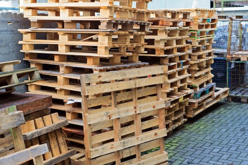 Crews preparing equipment before a full house clearout in a residential street